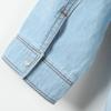 Giacca di jeans con nodo allacciato, lunghezza cropped, tipo corto, monopetto, allacciatura con lacci, camicia di jeans con nodo allacciato, jeans blu, cardigan, giacca da donna