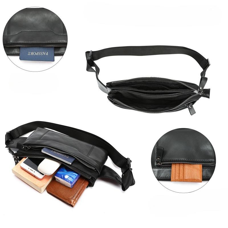 Genuine Leather Men's Chest Bag Crossbody Bag Versatile, Fashionable and High-quality Waist Bag Mobile Phone Case