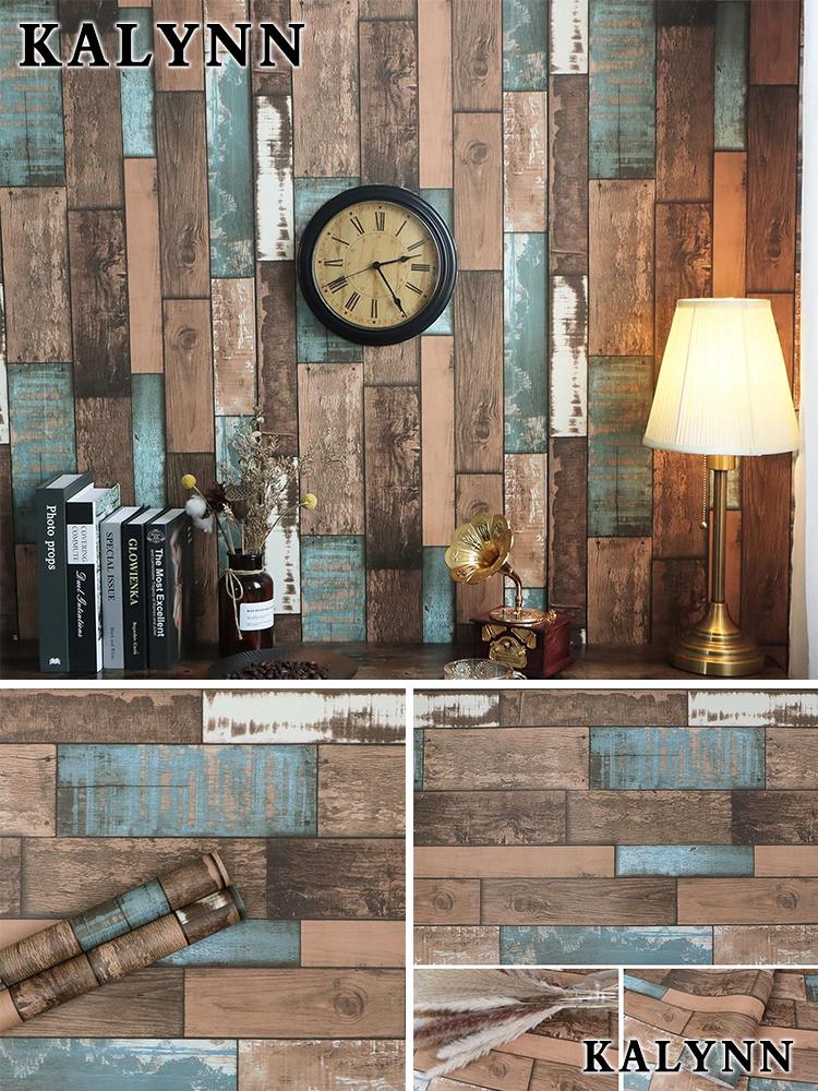 Vinyl Contact Paper Wood Wallpaper Stick and Peel Removable Self Adhesive Wall Paper for Living Room Bedroom Kitchen Width 45cm