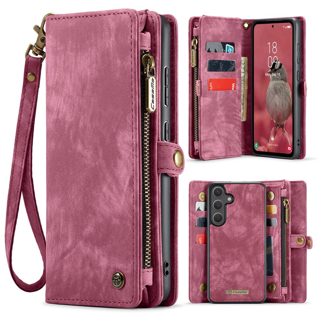 For Samsung Galaxy S26 Phone Cases CASEME 008 Leather Cover with Detachable Wallet and Strap