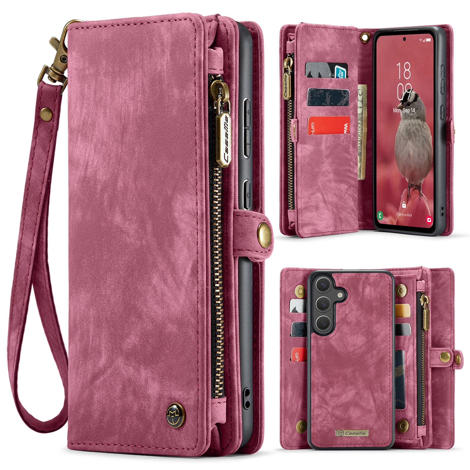 Для телефонов Samsung Galaxy S25 FE Чехлы CASEME 008 Кожаный чехол со съемным кошельком и ремешком E