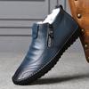 Fashion Men Boots High Quality Split Leather Ankle Snow Boots Shoes Warm Fur Plush Winter Shoes Botas Hombre