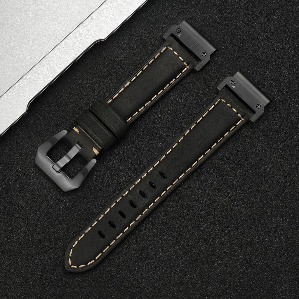 Quickfit 26mm 22mm Strap for Garmin Epix Pro 51mm 47mm Tactix 8 7 Pro Fenix 8 7 7X Enduro3 Genuine Leather Watchband Accessories