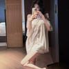 Pajamas with Chest Pads Women's Summer Short-sleeved Shorts Modal Solid Color Simple and Sweet Lace Versatile Loungewear