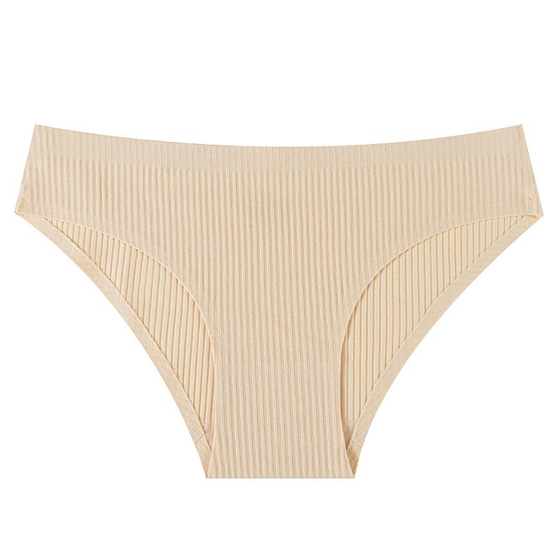 Женские Весенние и Летние Однотонные Классические Хлопковые Трусы-Слипы Без Швов с Низкой Талией S