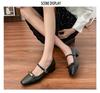 Spring new retro single shoes women wear high-end comfortable soft leather light mouth high heels thick heel not tired feet shoes