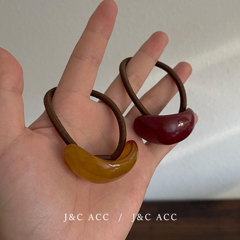 

Korean Style Curved Hair Tie: Versatile, High Elasticity Ponytail Rubber Band зелёный