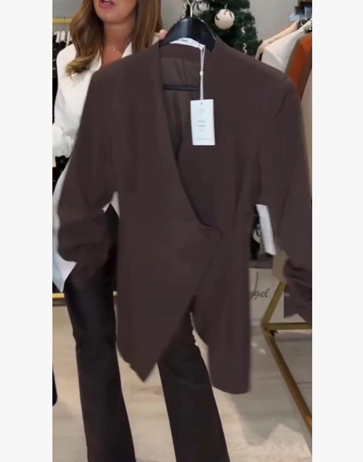 Women's 2026 Slim Fit Black Blazer: Niche Design, New Spring/Autumn Style, Casual Long Sleeve Suit