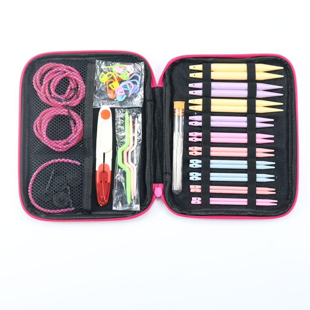 Interchangeable ABS Plastic Circular Knitting Needles Set - 10 Pairs