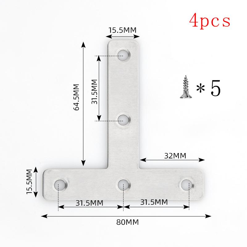 

Кронштейн для починки из нержавеющей стали, Т-образная пластина для починки, металлическая прямая крепежная опора для полок