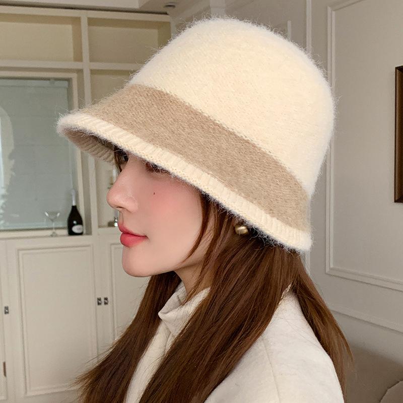 

Осень и Зима Новая Цветовая Гамма Шапка-Лицо Женская Теплая Панама Свежая и Милая Шляпа-Ведро Зимние Аксессуары бежевый