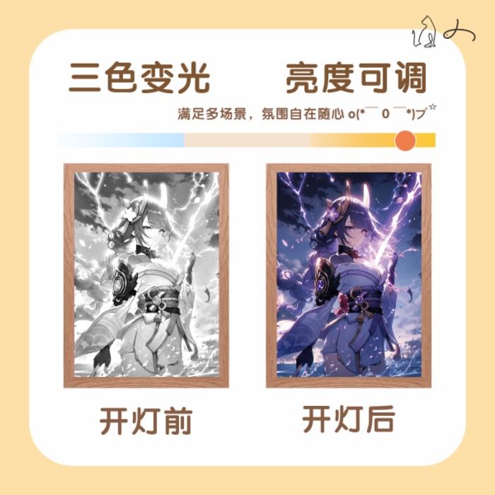 Light Painting Genshin Impact Figure Ganyu Hutao Yoimiya Night Lamp