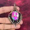 Cotton Candy Turquoise Pendant Real Gemstone Pendant Copper Wire Wrapped Jewelry