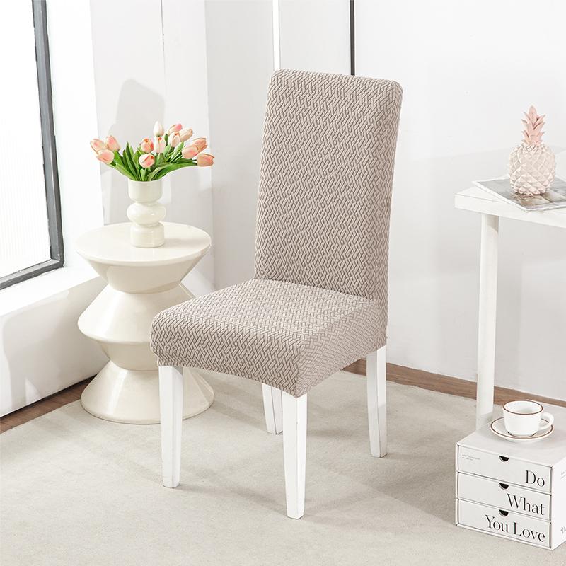 

Длинный жаккардовый чехол на подушку для стула в клетку, эластичный чехол для стула однотонного цвета, бытовой чехол для обеденного стула