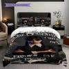 Midnight Whispers Shadows Three-piece set (1 * duvet cover + 2 * pillowcase, without core) 2D Flat Duvet cover and pillowcase Soft and comfortable