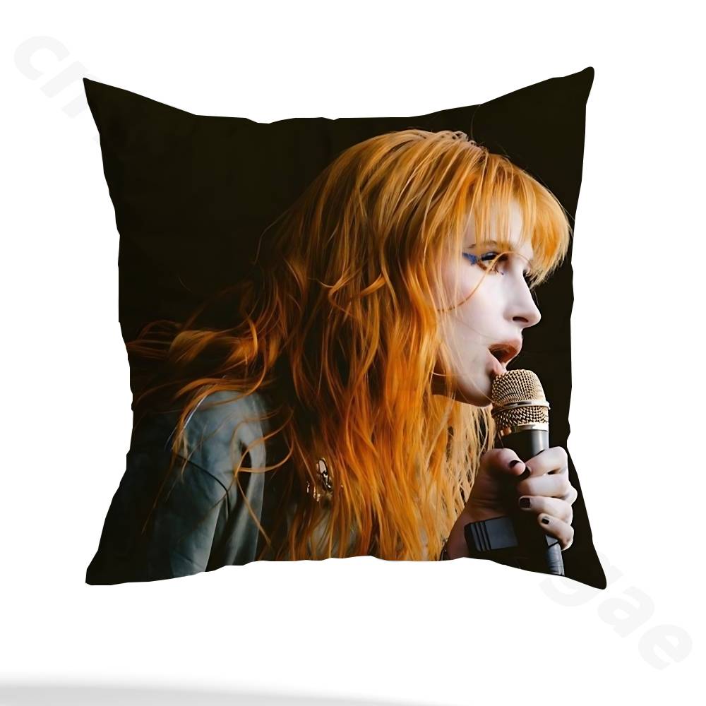 H-Hayley Williams P-Paramore Pillow Case Square Double-Sided Printing Short Plush Sofa Cushion Cover Bedroom Bedside Pillow