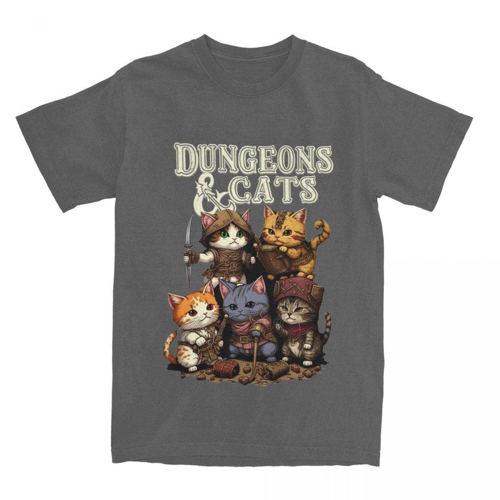 Men Women's Dungeon Dragon Cats T Shirt Apparel Kawaii Cat Pure Cotton T-shirt Clothing Funny Tee Shirt All Seasons