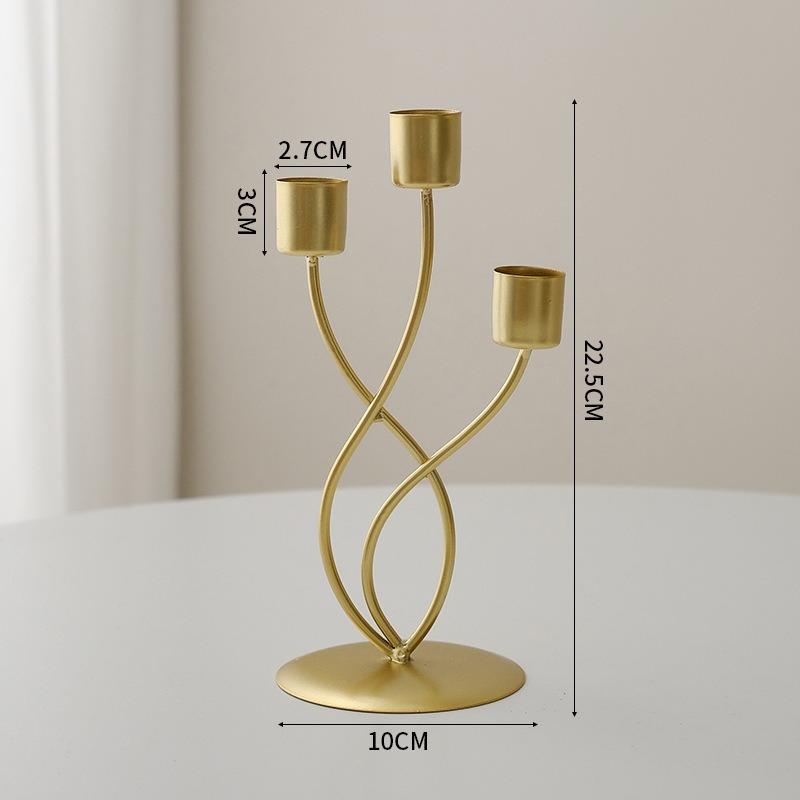 Metal Candle Holder Elegant Stable Base Table Centerpiece Candle Stick Holder for Mantel Fireplace Dining Desktop Home Decor