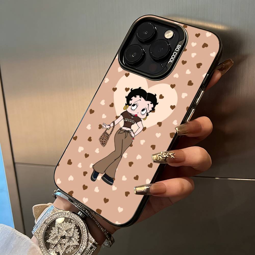 

Classic Character Anime B-Bettys Boops Phone Case For IPhone17 16 11 12 13 14 15 16 Pro Max Cover Colored Silver Funda Bumber iPhone13