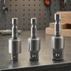 3 Pieces Drive Size Adapter Set Steel Ball Hex to Square HeatTreated Socket