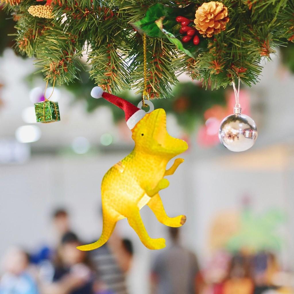 Festive Flat Dinosaur Acrylic Christmas Ornament Cheerful Vehicle Decoration Gift For All Ages