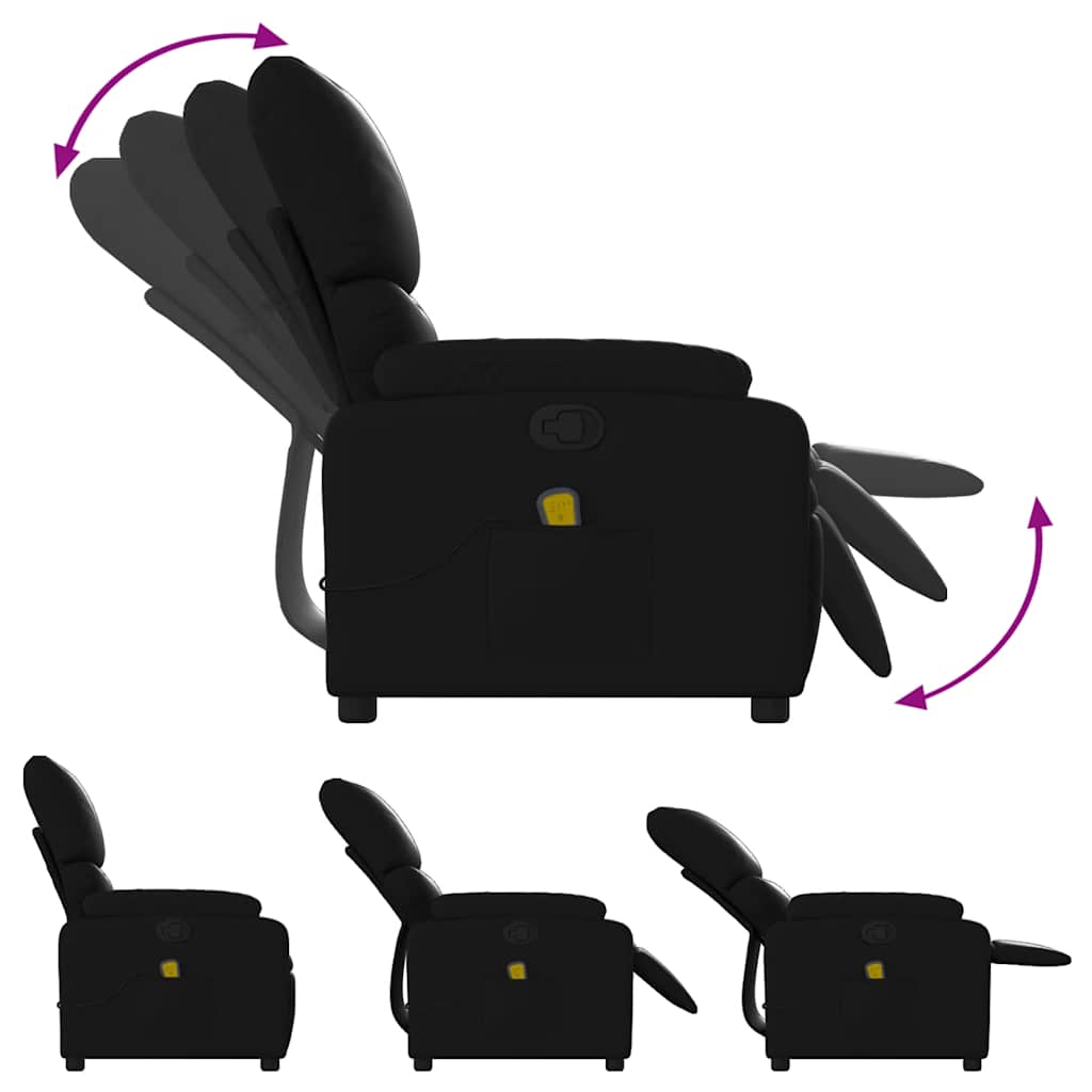 Massage Relax Chair Synthetic Leather Black