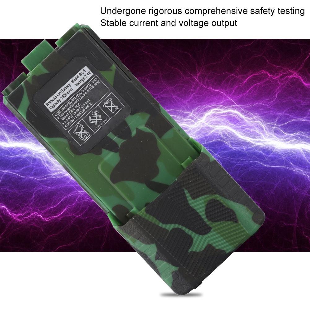 7.4V 3800mAh Li ion Battery For   UV 5R BL-5L UV 5R Series Two Way Radio(Black)