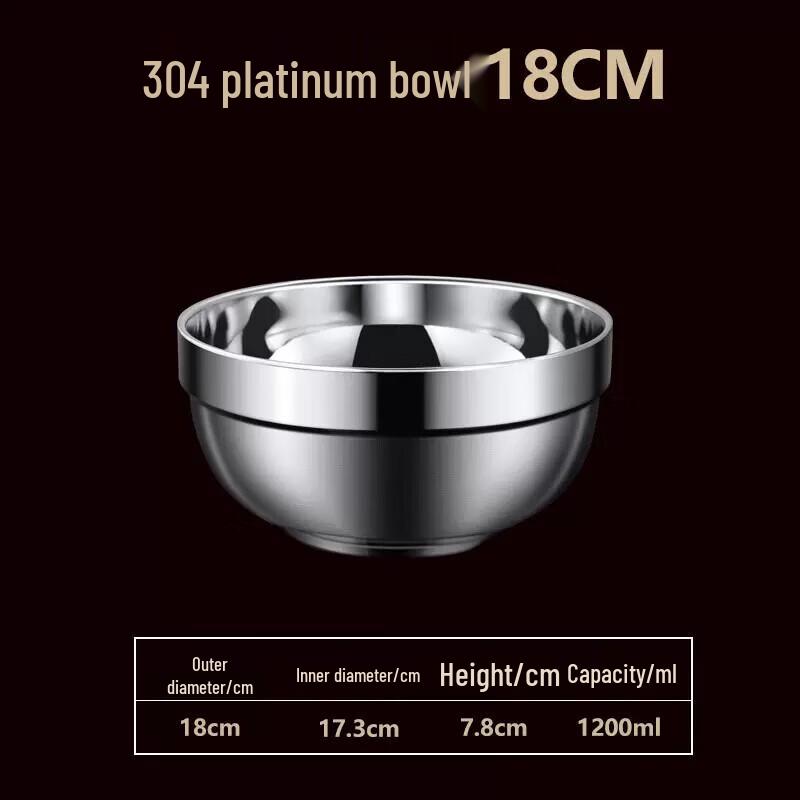 Yishuxiang 304 Stainless Steel Double Layer Insulated Bowl