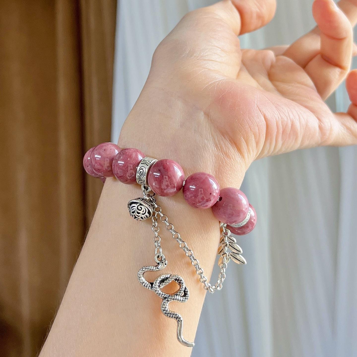 12Mm High Quality Natural Mahogany Pattern Design Bracelet Bracelet