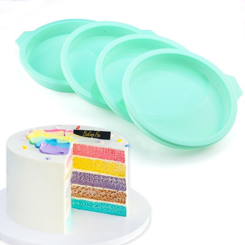Silicone Round Chiffon Cake Mold, 4/6/8 Inch, No-Cut Layer, Oven & Mousse Baking Pan.