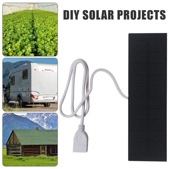1W Solar Panel Charger USB Interface High Conversion Efficiency Waterproof Portable Mini Solar Charger for Phones Fans