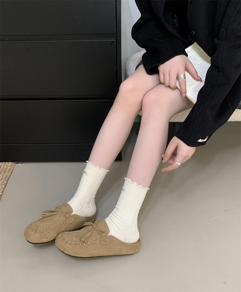 

Doudou shoes 2025 autumn new low-top versatile matte leather comfortable soft baseplate shoes Korean version of fashion loafers 39 песочный