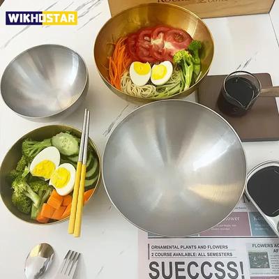 Salladsskål Rostfritt Stål Guld Och Silver Köksbordsservis Matbehållare Risnudlar Lamian Nudlar Skål