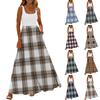 Ladies' Plaid Printed Summer Casual and Fashionable Sleeveless Long Dress