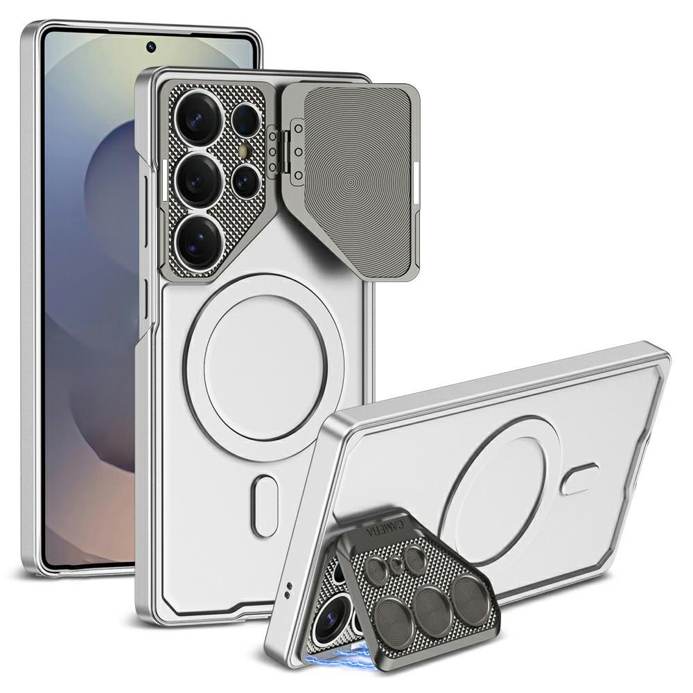 For Samsung Galaxy S24 Ultra Case Compatible with MagSafe Lens Protection Kickstand Ultra Thin Matte PC Phone Cover