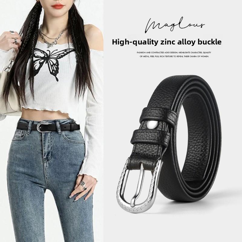 [first layer cowhide] women s genuine leather belt, pin buckle belt, fashioneasiest for match belt 105cm