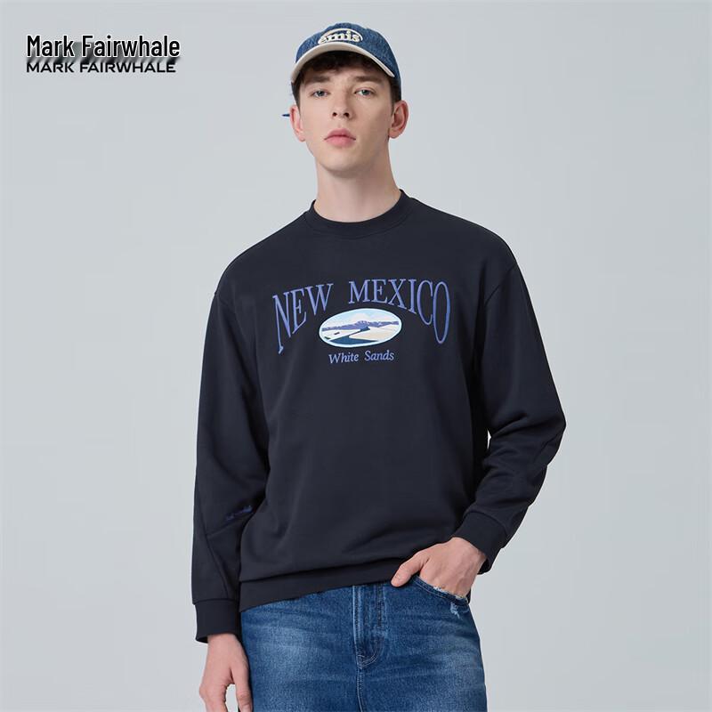 

Mark Fairwhale Men s Embroidered Crewneck Loose Fit Sweatshirt L