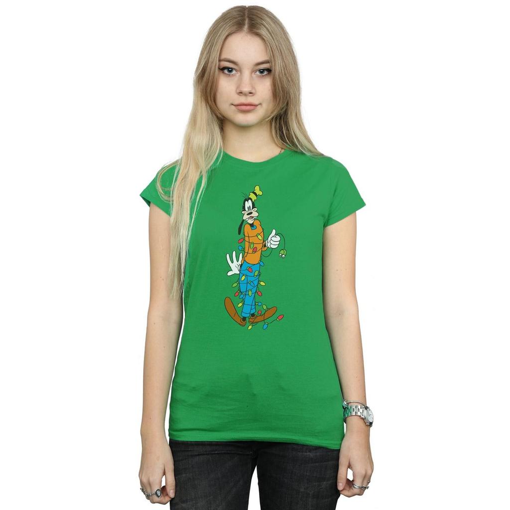 Disney Womens/Ladies Goofy Christmas Lights Cotton T-Shirt