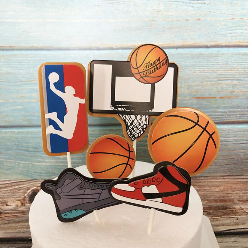 

Basketball Football Cupcake Topper Sports Boy Theme Happy Birthday Cake Topper For Kids Birthday Party Cake Decorations