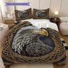 Eagle Pattern Bedding Quilt Set Quilt Cover Pillowcase Home Decoration Birthday Gift (1 * duvet cover + 2 * pillowcase, without core)