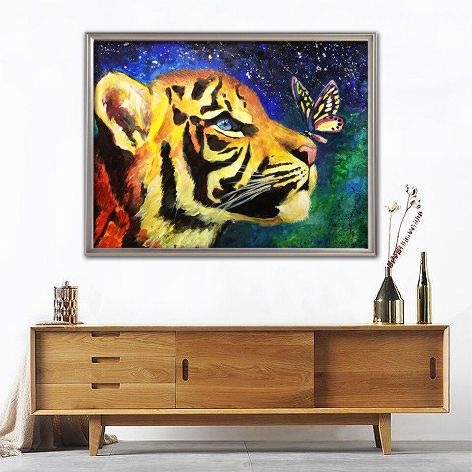 5D DIY diamantová malba Tygr Plný Čtverec Kulaté Diamantové vyšívání Prodej Zvířecí křížový steh Mozaika Domácí dekorace