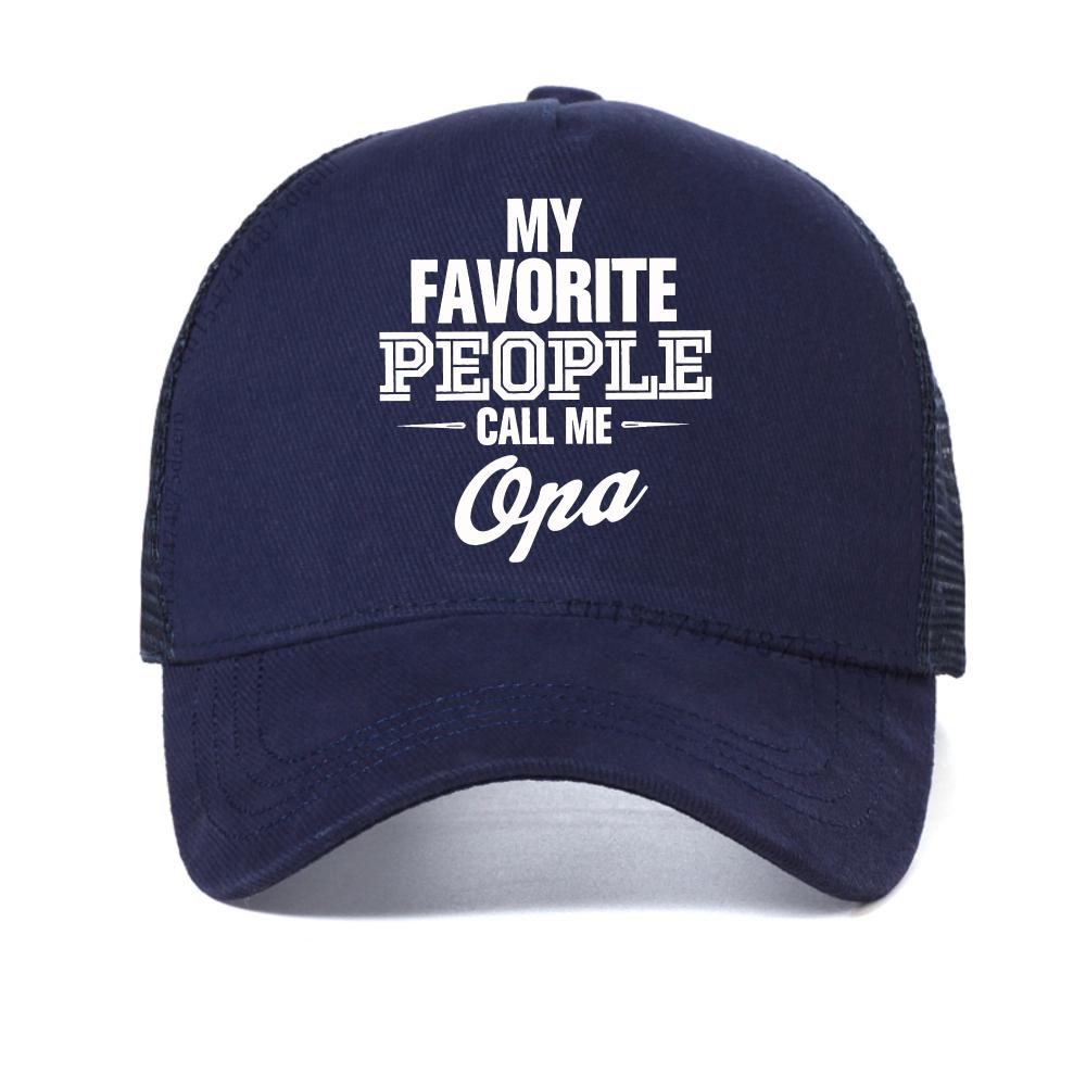

my favorite people call me Opa baseball cap letter print Humorous Casual hat fashion unisex summer sun hats mesh Snapback caps Adjustable темно-синього кольору