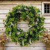 Elegant Shamrocks Wreath Featurings Four Clovers And Green Foliages . 's Celebrations Indoor Use