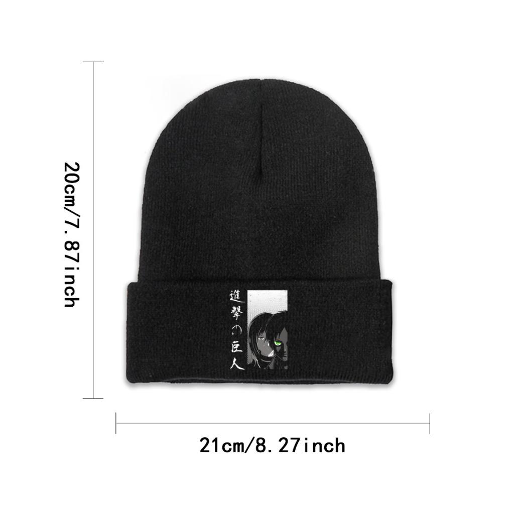 Attack on Titan Shingeki no Kyojin Protect the Wall Strickmützen Damen Unisex Beanie Wintermützen Lässige Mütze