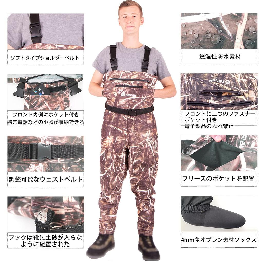 Outdoor Camouflage Pattern Chest High Neoprene Strong Waterproof Breathable Fishing Waterproof Water 4 Sizes Available [NEYGU] Waders, Boots, Waders,