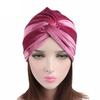 Turban Cap Solid Color Cross Shape Lady Stretchy No Brim Indian Turban Hat for Spring Autumn Winter