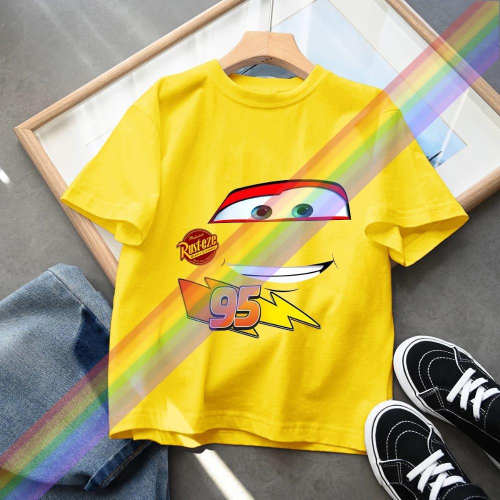 Hot Sale Car Pixar Lightning McQueen Print Cute Kids T-Shirts Girls Clothes Baby Boys Short Sleeve T Shirt Summer Children Tops