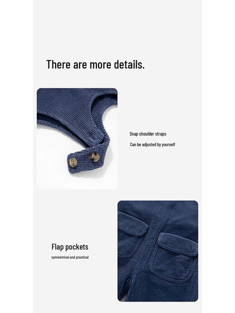 Fleecegefütterte Baby-Overalls für Herbst/Winter: Baumwollhosen für Jungen, Freizeitkleidung für Mädchen und Kleinkinder, Baby-Body