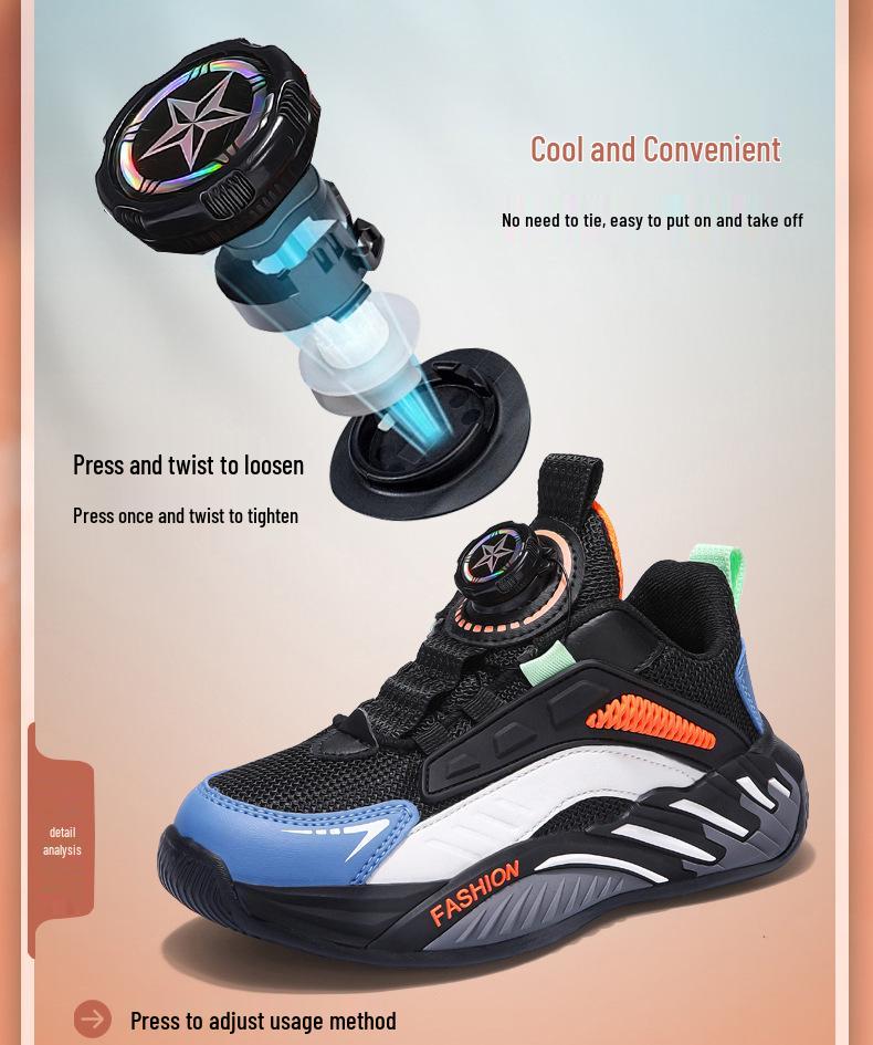 Kids' Sneakers: Fall 2025 Rotary Buckle, Non-Slip, Wear-Resistant for Boys & Girls