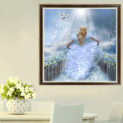Pictură cu diamant 5D bricolaj Burghiu rotund complet "Princess Pigeon" Broderie cu punct de cruce